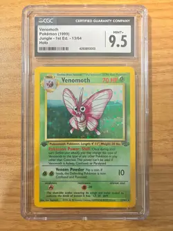 1999 Pokemon Jungle 1st Edition Venomoth CGC 9.5 Holo #13 - Image 1