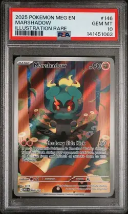 2025 Pokemon Mega Evolution Marshadow Illustration Rare #146/132 PSA 10 GEM MINT - Image 1