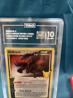 2021 POKEMON CELEBRATIONS CLASSIC COLLECTION #17 UMBREON-GOLD STAR TAG 10 - Image 3