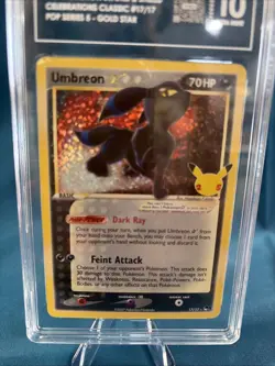 2021 POKEMON CELEBRATIONS CLASSIC COLLECTION #17 UMBREON-GOLD STAR TAG 10 - Image 4