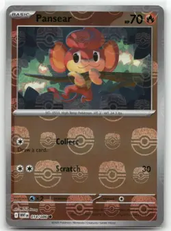 Pansear 014/086 Reverse Holo Master Ball White Flare Pokemon TCG - Image 1