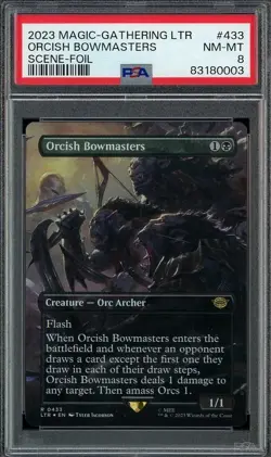 2023 Magic the Gathering #433 ORCISH BOWMASTERS SCENE Foil PSA 8 NM-MT - Image 1