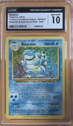 Pokemon Blastoise 003/034 CGC 10 Classic Collection Holo 2023 - Image 1