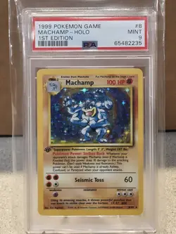 1999 POKEMON BASE SET #8 MACHAMP 1ST EDITION HOLO PSA 9 - Image 1