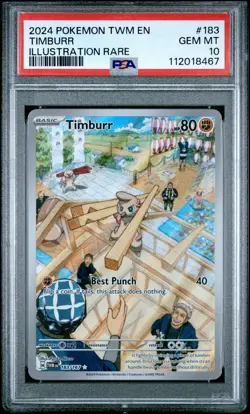 2024 Pokemon S&V Twilight Masquerade Timburr Illustration Rare PSA 10 #183/167 - Image 1