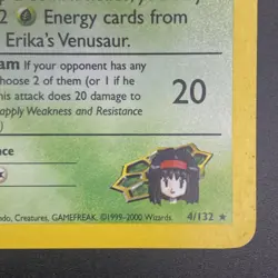 Pokemon Erika's Venusaur Gym Challenge Holo Rare 4/132 English 90 HP Sugimori - Image 4