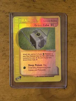 2003 Pokemon Aquapolis Grass Cube 01 124/147 Reverse Holo RARE TCG WOTC VINTAGE - Image 1