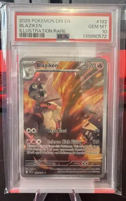 Pokemon Destined Rivals Blaziken Illustration Rare 192/182 PSA 10 - Image 1