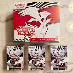 Pokemon White Flare Elite Trainer Box ETB & 3 Booster Bundles Lot - Image 1