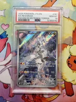 Pokemon TCG N's Reshiram Stamped Promo Holo Card 167/159 SV09 PSA 10 - Image 1