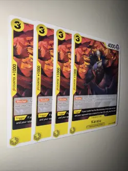 One Piece Card Game OP09-100 Karasu x4 Playset Pack Fresh Yellow Deck - Image 2