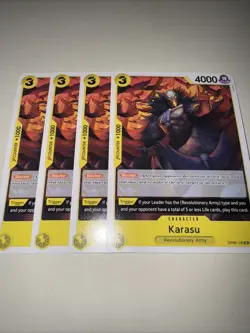 One Piece Card Game OP09-100 Karasu x4 Playset Pack Fresh Yellow Deck - Image 4