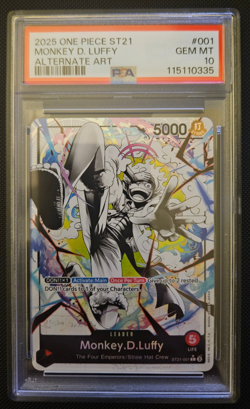2025 One Piece Monkey D Luffy Alt Art ST21-001 Parallel Starter Deck EX PSA 10 - Image 1