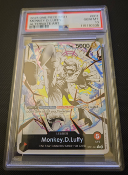 2025 One Piece Monkey D Luffy Alt Art ST21-001 Parallel Starter Deck EX PSA 10 - Image 2