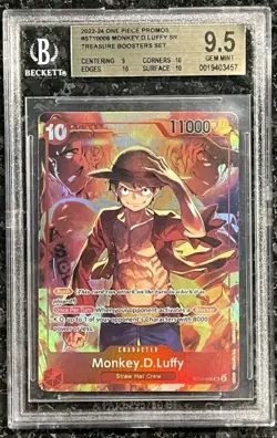 2024 One Piece Monkey.D.Luffy Treasure Boosters Promo #ST10-006 BGS 9.5 GEM MINT - Image 1