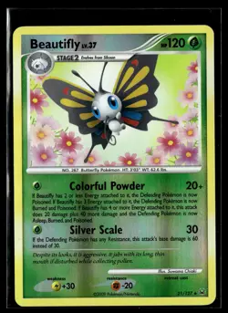 Beautifly 21/127 Platinum Reverse Holo Rare Pokemon - Image 1