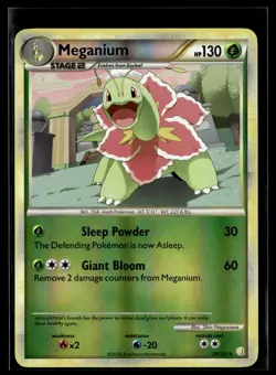 Meganium 26/123 HeartGold & SoulSilver Reverse Holo Rare Pokemon - Image 1