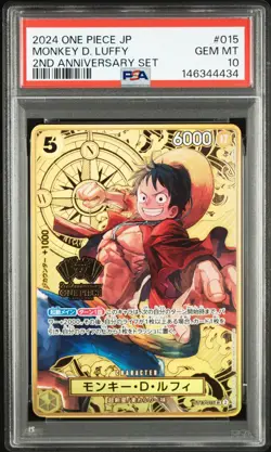 One Piece Japanese Monkey D. Luffy ST13-015 2nd Anniversary Set PSA 10 - Image 1