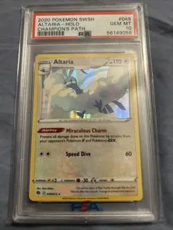 PSA 10 Altaria 049/073 2020 Champion's Path Holo Rare Pokemon Card. Free Shippin - Image 1