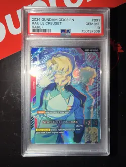 Bandai Gundam Card Game Rau Le Creuset GD03 Rare+ Holo #091 EN PSA 10 Pop 1 - Image 1