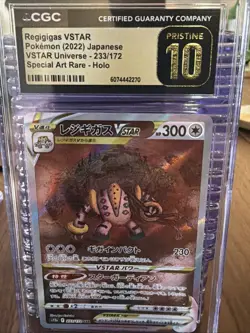 CGC 10 Pristine Regigigas VSTAR 233/172 SAR VSTAR Universe s12a Pokemon Card - Image 1