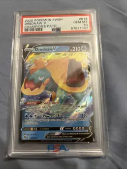 Drednaw V #014/073 Ultra Rare Champion's Path Pokemon 2020 PSA 10 Free Shipping - Image 1