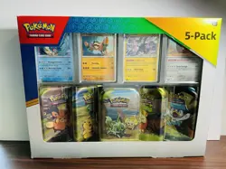Pokemon TCG Scarlet & Violet Paldea Friends Mini Tin 5-Pack New Sealed. - Image 1