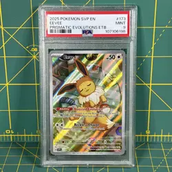 2025 POKEMON PRISMATIC EVOLUTIONS ETB PROMO 173 EEVEE PSA 9 ELITE TRAINER BOX - Image 1