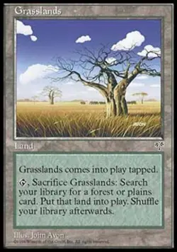 Grasslands - Medium Play MTG Mirage - Image 1