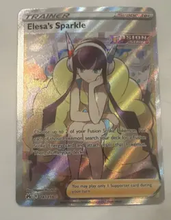 Pokemon Elesa's Sparkle Ultra Rare Full Art Holo Trainer Fusion Strike 147/159 - Image 1