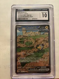 CGC 10 GEM Iron Hands ex 248/182 Paradox Rift Special Illustration Rare Pokemon - Image 1