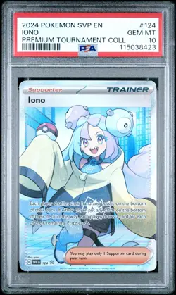 2024 POKEMON SVP EN-SV BLACK STAR PROMO IONO PREM TOURNAMENT COLL IONO PSA 10 - Image 1