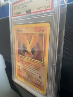 Pokemon TCG Moltres Holo Fossil Unlimited #12 PSA 7 Rare Vintage - Image 3