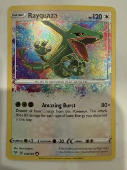 Pokemon Rayquaza 138/185 Vivid Voltage Amazing Rare Holo 2020 120 HP - Image 1