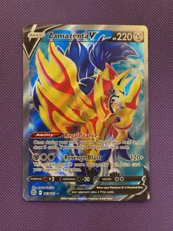 Zamazenta V 163/172 Brilliant Stars NM Ultra Rare Full Art Pokemon Card - Image 1