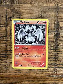 Reshiram 28/113 Holo Rare Raw Pokemon Legendary Treasures Card Lp - Image 1