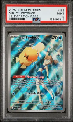 Mistys Psyduck 193/182 PSA 9 Destined Rivals Pokemon Card Game - Image 1