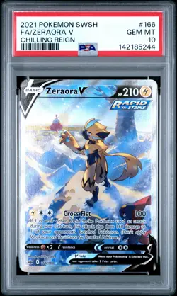 Zeraora V 166/198 PSA 10 Chilling Reign Full Art Pokemon Card Game - Image 1