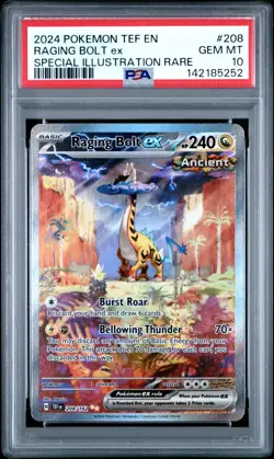 Raging Bolt ex 208/162 PSA 10 Temporal Forces SIR Pokemon Card Game - Image 1