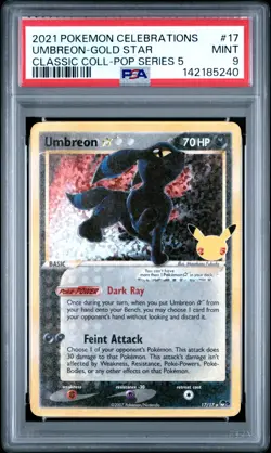 Umbreon Gold Star 17/17 Celebrations PSA 9 25th Anniversary Pokemon Card Game - Image 1
