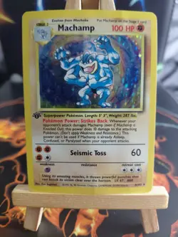 Pokemon TCG Machamp Holo Card Base Set 1st Edition 8/102 - Image 1