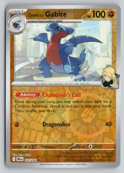 CYNTHIA'S GABITE 103/182 COMMON DESTINED RIVALS POKEMON REVERSE HOLO NM - Image 1