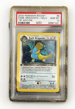 1st Edition Dark Dragonite Team Rocket Holo SWIRL 🌀PSA 10 Pokemon 2000 #5 - Image 1