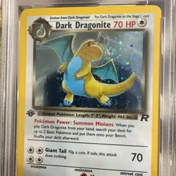 1st Edition Dark Dragonite Team Rocket Holo SWIRL 🌀PSA 10 Pokemon 2000 #5 - Image 3