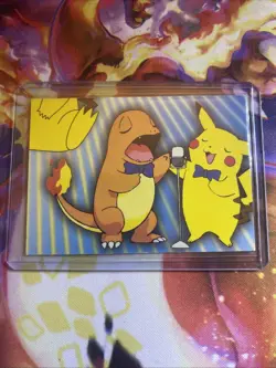 Pokemon Topps Series 3: Puzzle Card P06 of 6 (Charmander & Pikachu Singing) Mp - Image 1