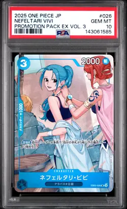 2025 ONE PIECE JAPANESE PROMOTION PACK EX VOL.3 #026 NEFELTARI VIVI PSA 10 - Image 1