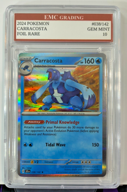 2024 CARRACOSTA HOLO FOIL #038/142 Pokemon RARE Card GRADED 10 MINT - Image 1