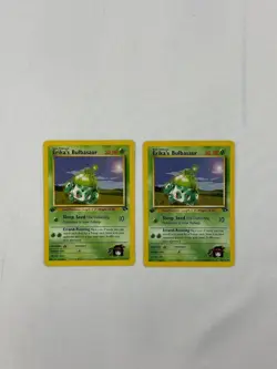 Set of 2 Pokemon TCG Erika's Bulbasaur Gym Challenge Card 1st Edition 39/132 - Image 1