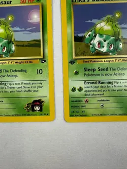 Set of 2 Pokemon TCG Erika's Bulbasaur Gym Challenge Card 1st Edition 39/132 - Image 5