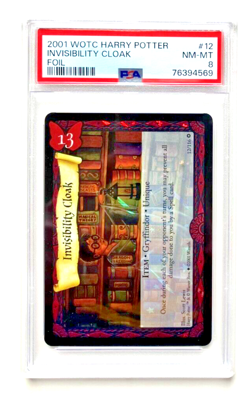 PSA 8 NM-MT INVISIBILITY CLOAK Harry Potter Card #12 12/116 FOIL Holo 2001 WOTC - Image 1